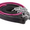Perris Metallic Leather Lead With Chain -Equestrian Supplies Store 456bpk blk pink