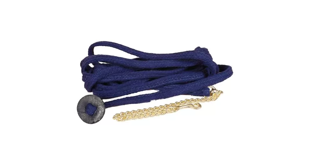 Tory Leather Flat Braided Cotton Rope Lunge Line With Brass Plated Chain 4 Tory Leather Flat Braided Cotton Rope Lunge Line With Brass Plated Chain - Image 2