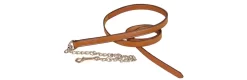 Tory Leather Partial Double & Stitched Lead - Nickel Plated Chain