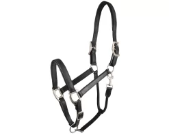 Gatsby Padded Leather Halter - Black - Horse