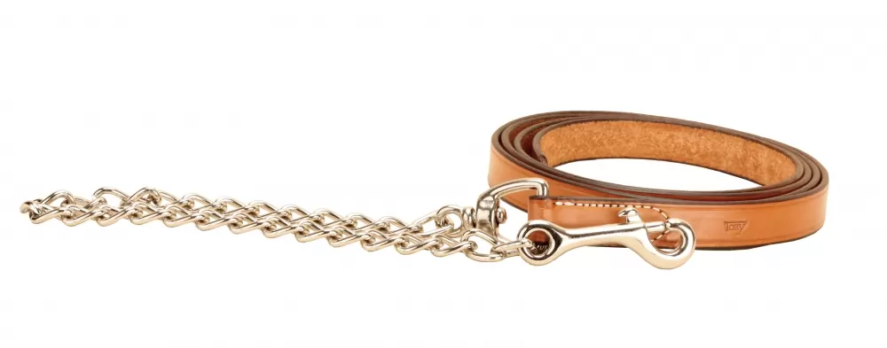 Tory Leather 1" Single Ply Lead With Nickle Plated Chain 7 Tory Leather 1" Single Ply Lead With Nickle Plated Chain - Image 5