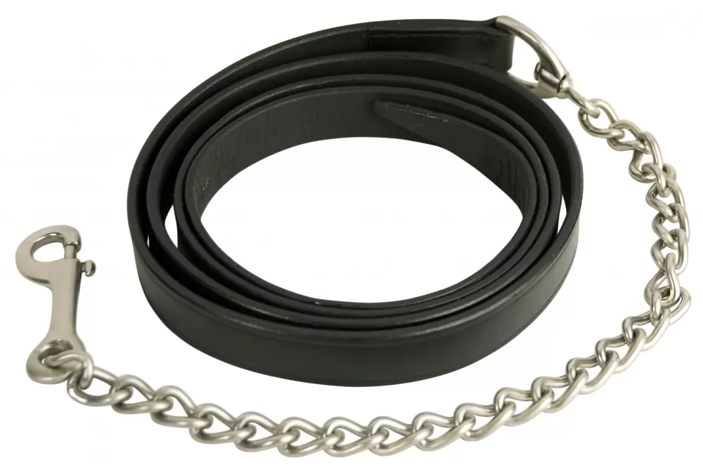 Gatsby Leather Lead With 20" Chain 3 Gatsby Leather Lead With 20" Chain