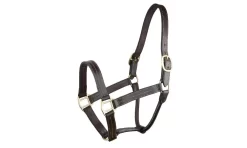 Gatsby Triple Stitched Leather Halter With O Snap