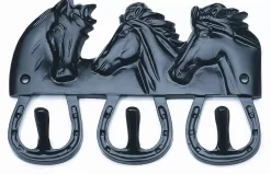 Horse Fare Three Hooks With Three Horse Heads